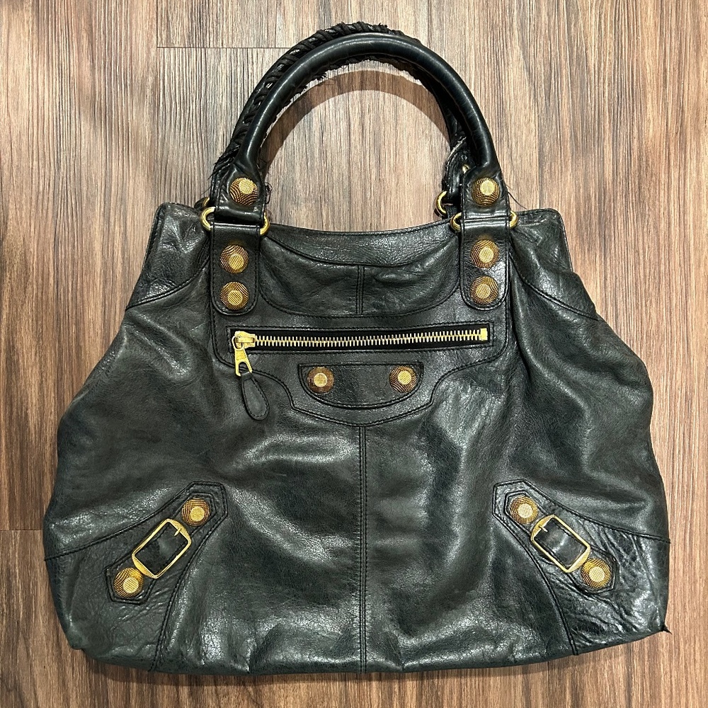 Balenciaga Motocross Giant 21 Black City Bag